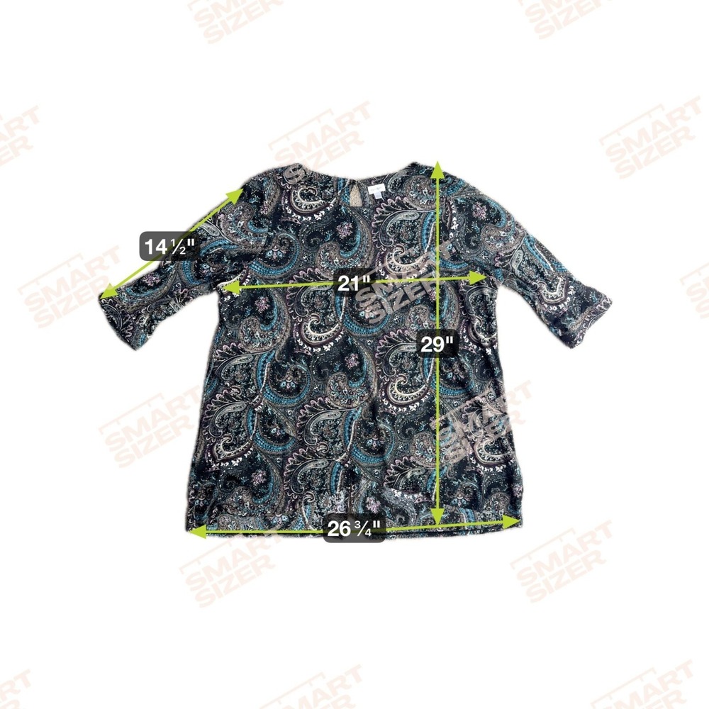 Vintage‎ Avenue Boho Dress Womens 22 3x Paisley Asymmetrical Tunic Stretch Fairy - Picture 3 of 9